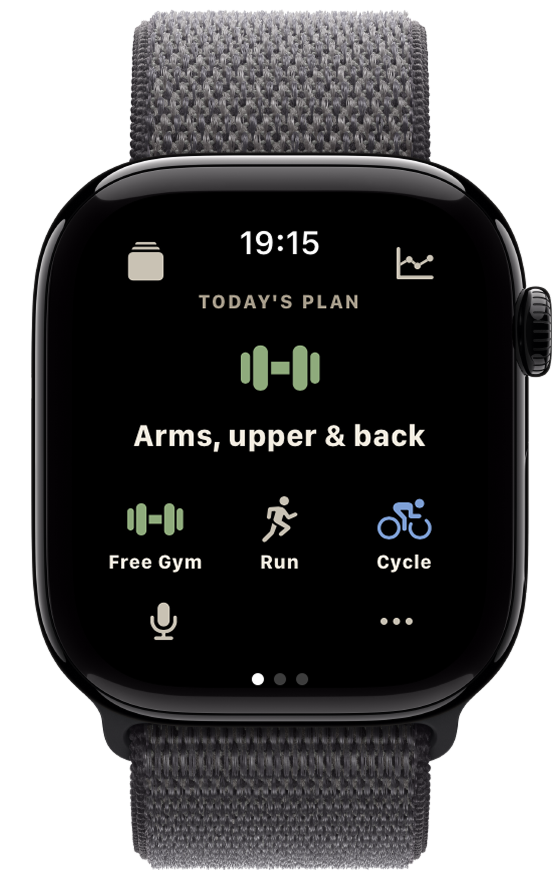 Apple Watch showing today's training plan